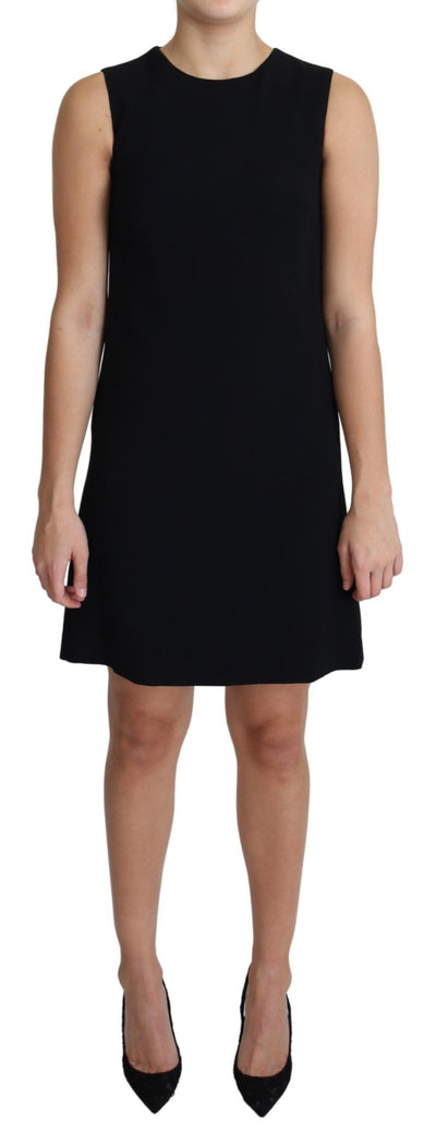 Robe courte trapèze en viscose stretch noire Dolce &amp; Gabbana