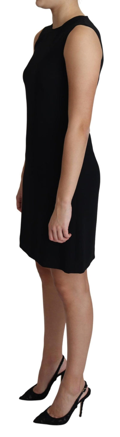 Robe courte trapèze en viscose stretch noire Dolce &amp; Gabbana
