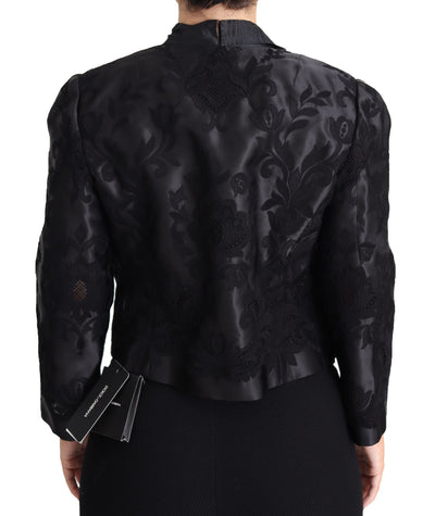 Dolce &amp; Gabbana Veste corset transparente en dentelle noire et organza et soie