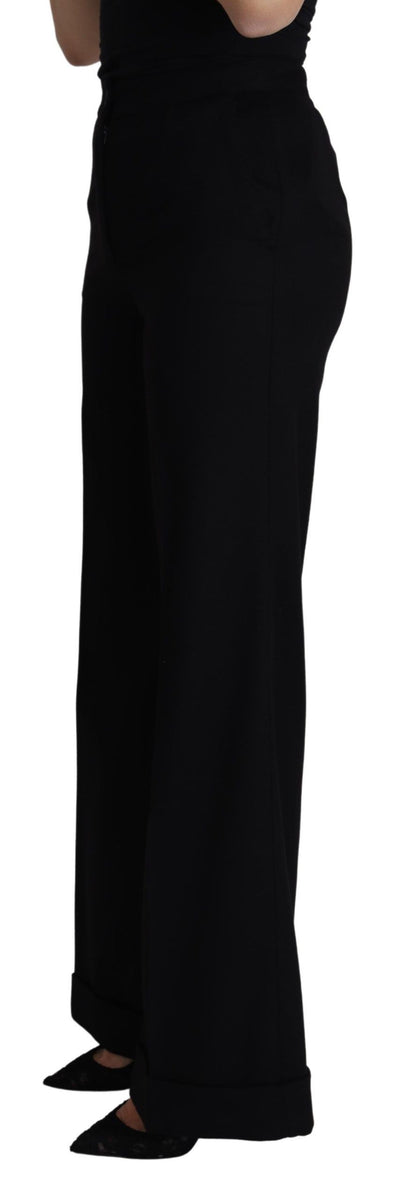 Dolce &amp; Gabbana Zwarte Kasjmier Wijde Broek voor Dames