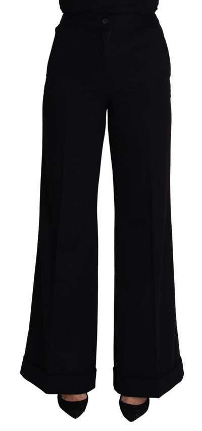 Dolce &amp; Gabbana Zwarte Kasjmier Wijde Broek voor Dames