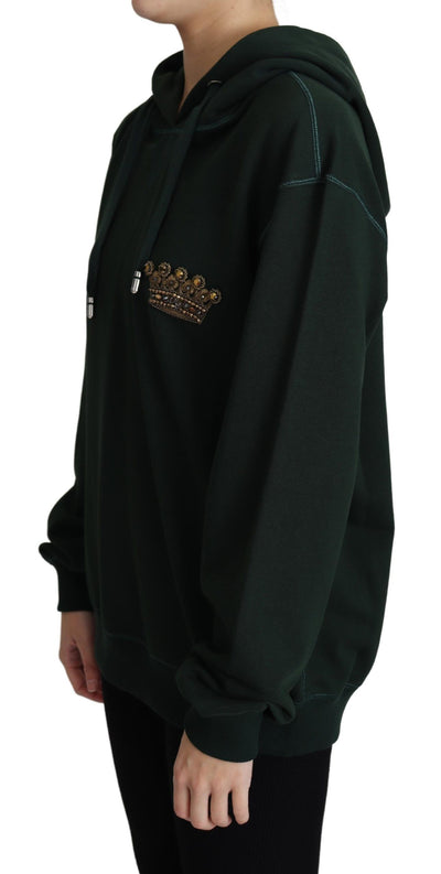 Sweat à capuche Dolce &amp; Gabbana avec broderie couronne vert foncé