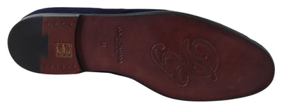 Dolce &amp; Gabbana Blauwe Suède Caiman Loafers Pantoffels Schoenen