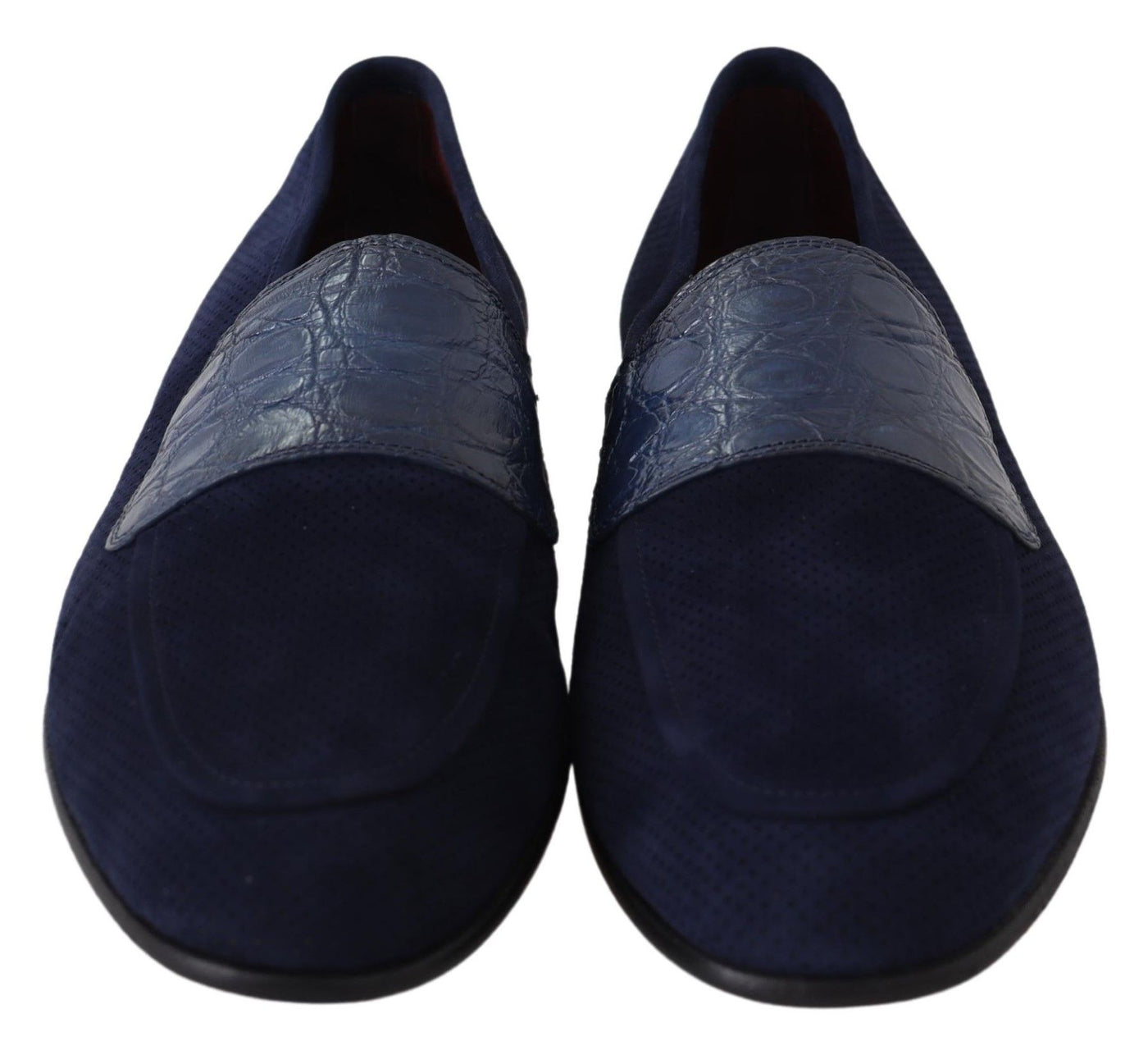 Dolce &amp; Gabbana Blauwe Suède Caiman Loafers Pantoffels Schoenen