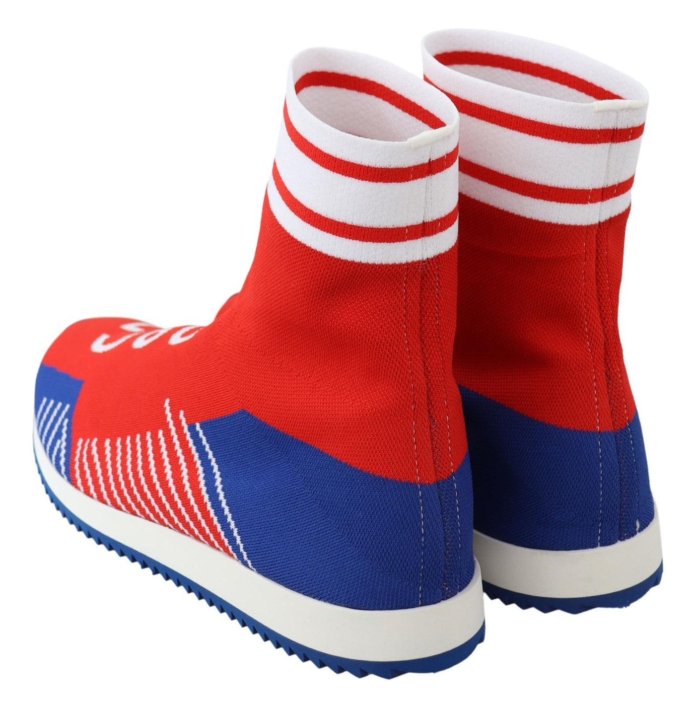 Dolce &amp; Gabbana Blauw Rood Sorrento Logo Sneakers Sokken Schoenen
