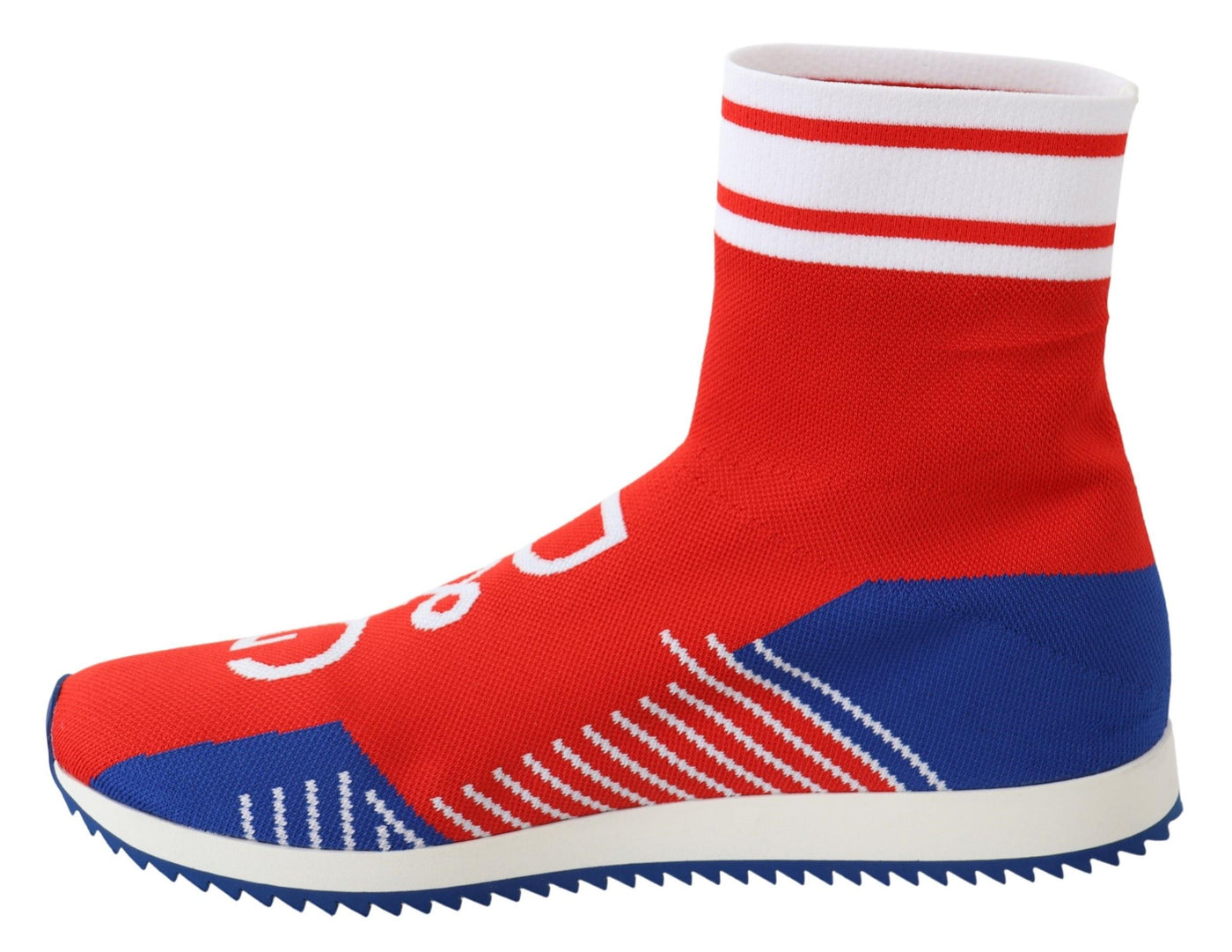 Dolce &amp; Gabbana Blauw Rood Sorrento Logo Sneakers Sokken Schoenen