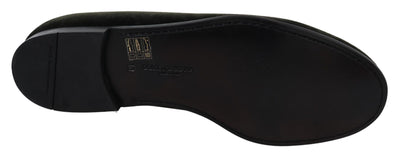 Dolce &amp; Gabbana Groene Fluwelen Slip-On Loafers voor Heren