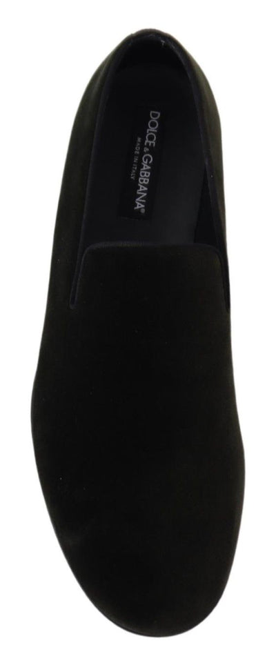 Dolce &amp; Gabbana Groene Fluwelen Slip-On Loafers voor Heren
