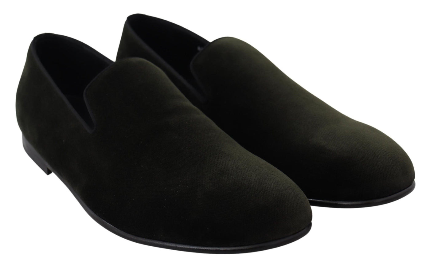 Dolce &amp; Gabbana Groene Fluwelen Slip-On Loafers voor Heren