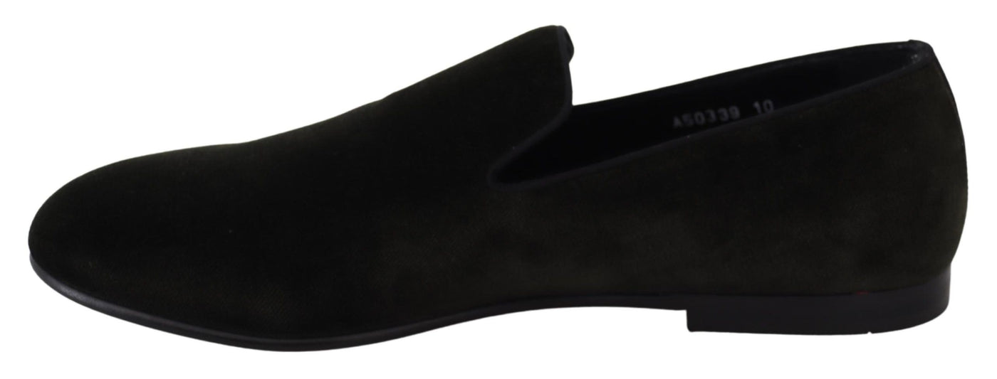 Dolce &amp; Gabbana Groene Fluwelen Slip-On Loafers voor Heren