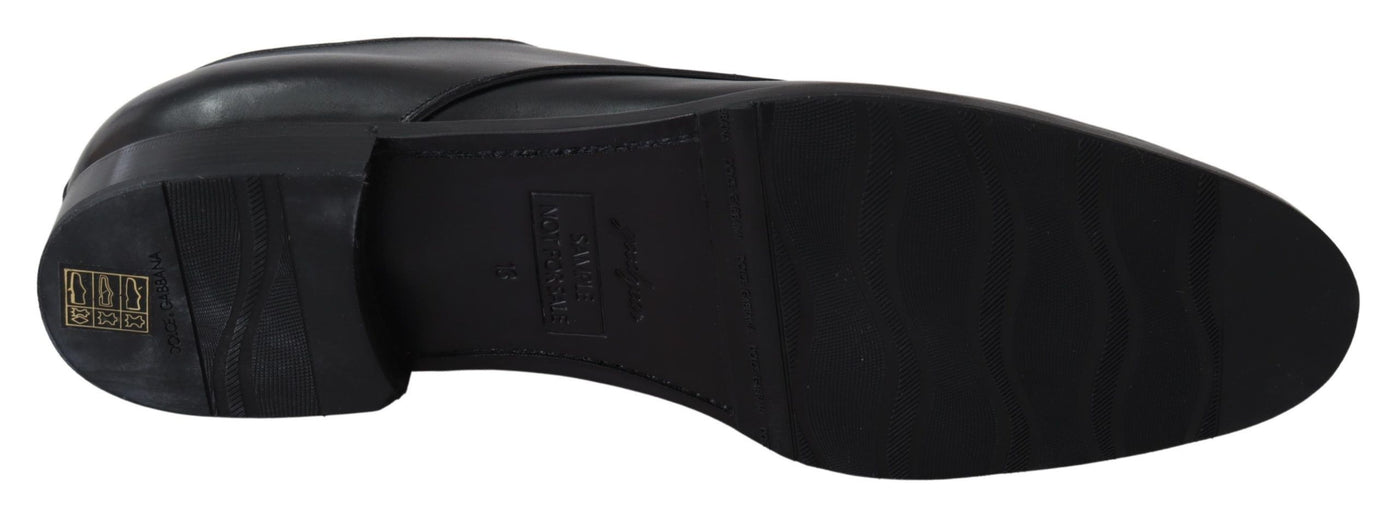 Dolce &amp; Gabbana Zwarte Leren SARTORIA Handgemaakte Schoenen
