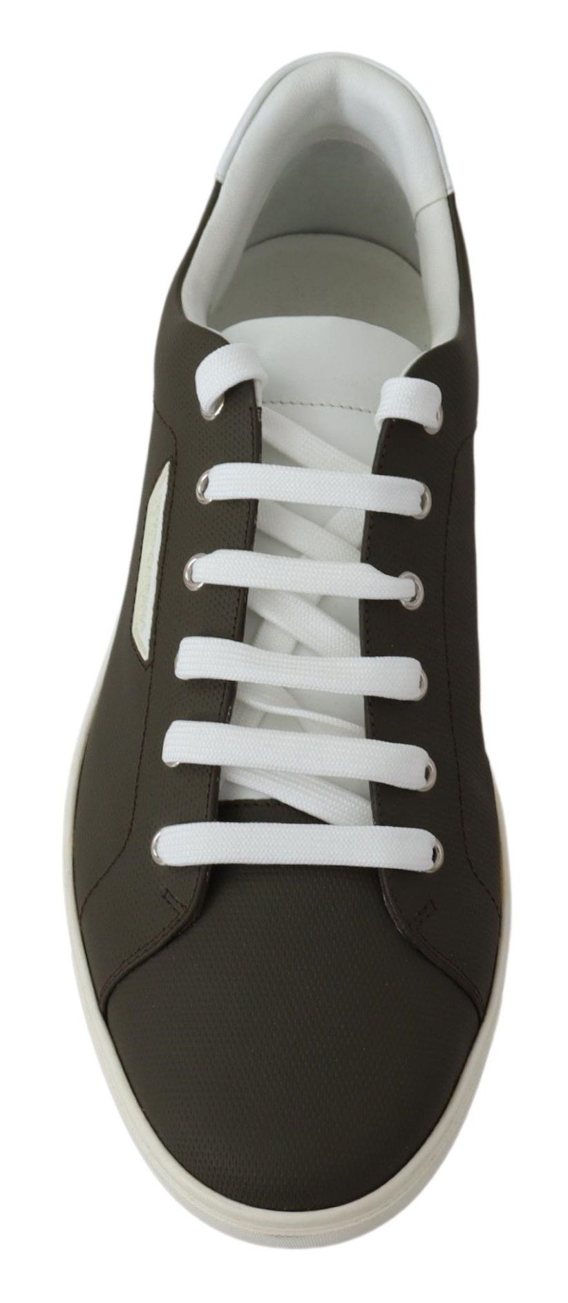 Dolce &amp; Gabbana Witte Groene Leren Lage Sneakers