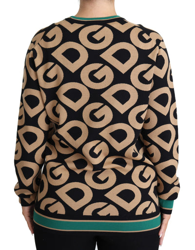 Pull ras du cou en laine multicolore Dolce &amp; Gabbana DG Mania