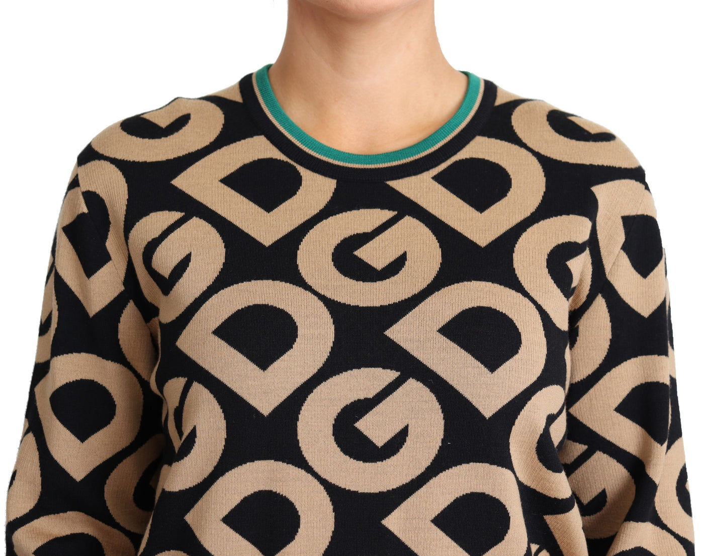 Pull ras du cou en laine multicolore Dolce &amp; Gabbana DG Mania