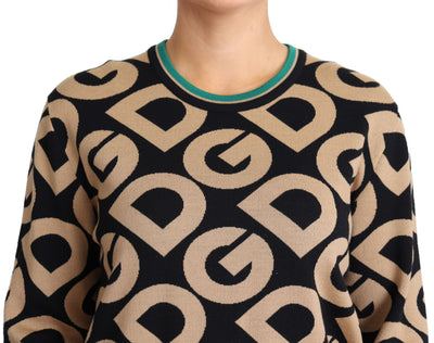 Pull ras du cou en laine multicolore Dolce &amp; Gabbana DG Mania