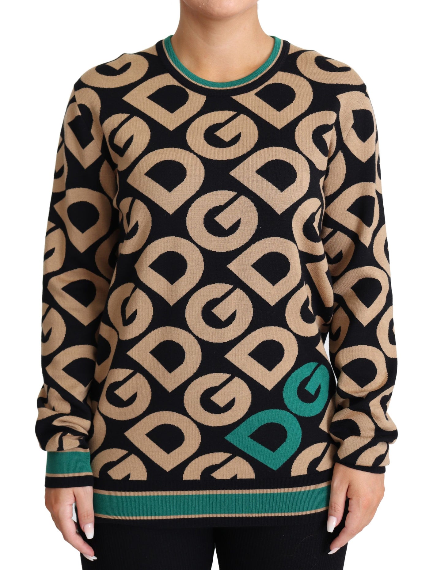 Pull ras du cou en laine multicolore Dolce &amp; Gabbana DG Mania