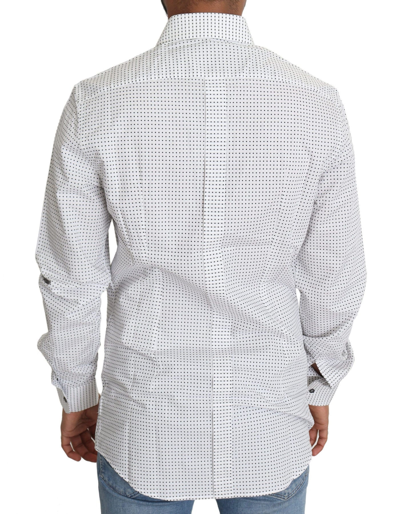 Dolce &amp; Gabbana Zwart Wit Polka Dots Overhemd