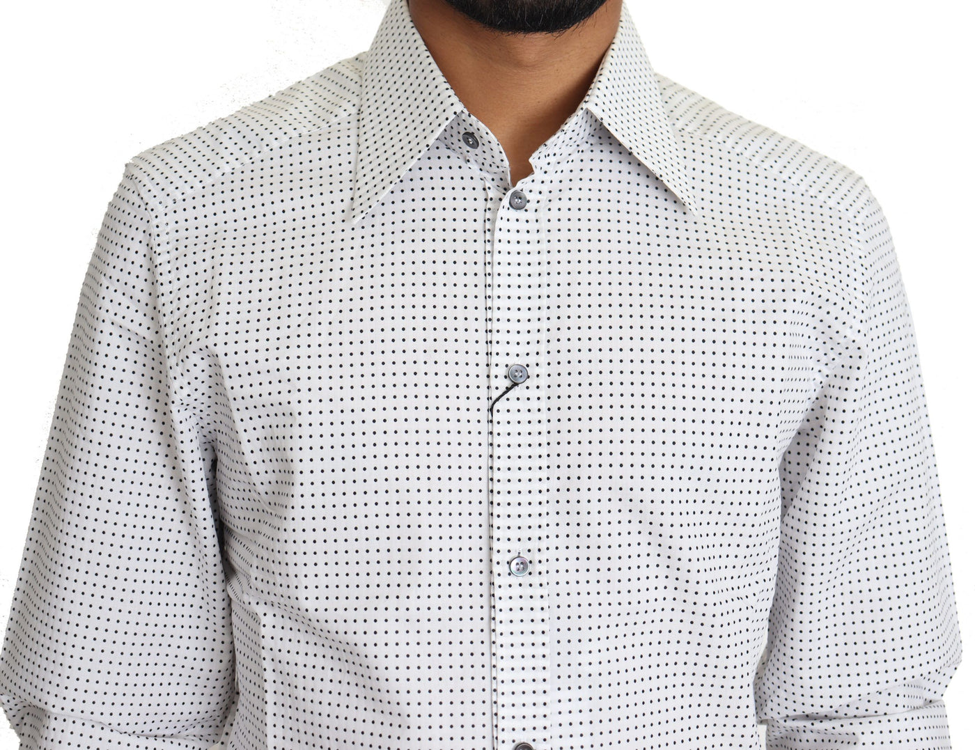 Dolce &amp; Gabbana Zwart Wit Polka Dots Overhemd