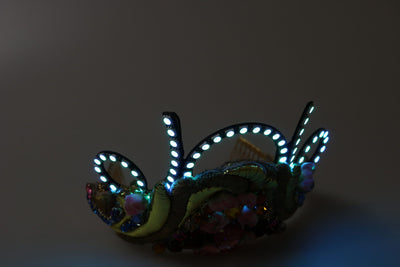 Dolce &amp; Gabbana Gouden Messing Bloemen Kristallen LED-verlichting Kroon Tiara Diadeem