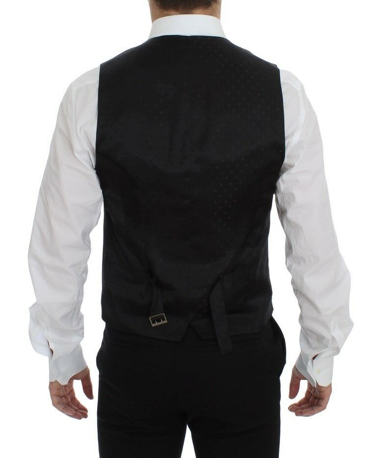 Dolce &amp; Gabbana Zwarte Wollen Logo Jurk Gilet Vest