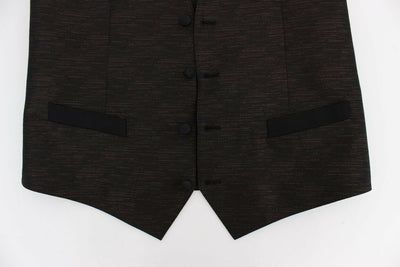 Dolce &amp; Gabbana Zwarte Wollen Logo Jurk Gilet Vest