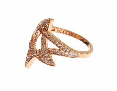 Nialaya Dames Ring met Heldere CZ Goud 925 Zilver