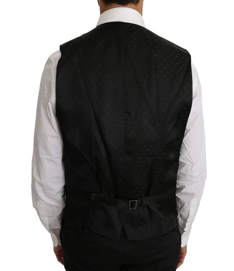Dolce &amp; Gabbana zwart effen wollen zijden vest