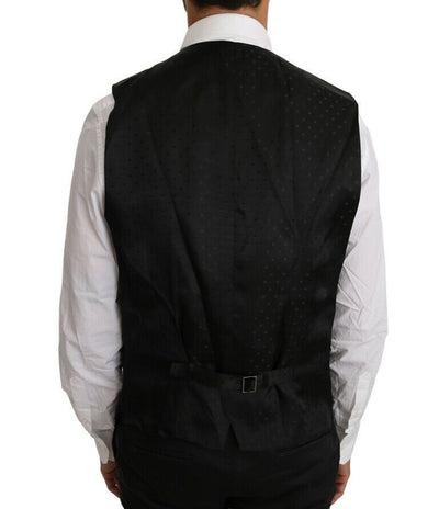 Dolce &amp; Gabbana zwart effen wollen zijden vest