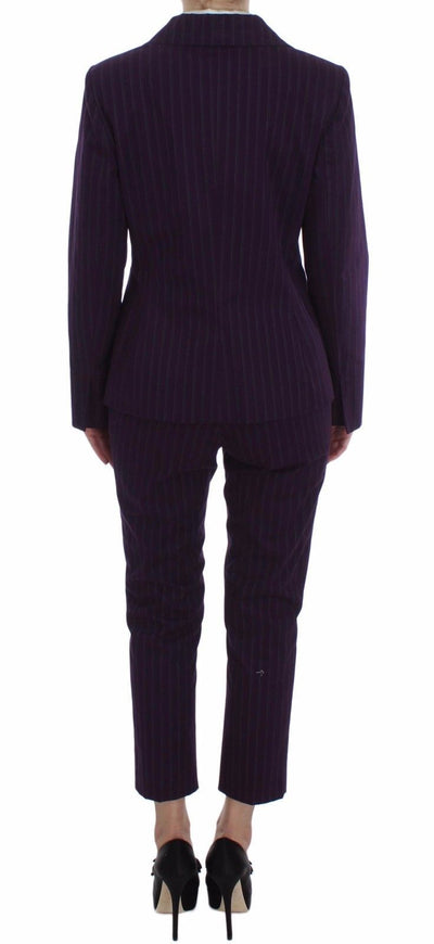 BENCIVENGA Costume blazer et pantalon extensible à rayures violettes