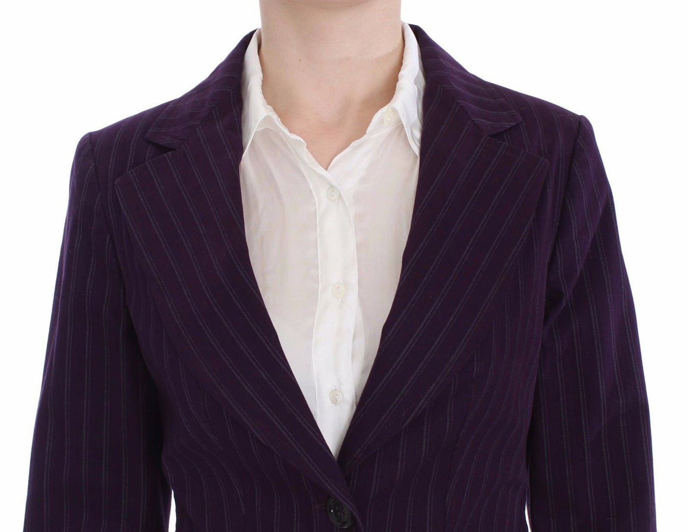 BENCIVENGA Costume blazer et pantalon extensible à rayures violettes