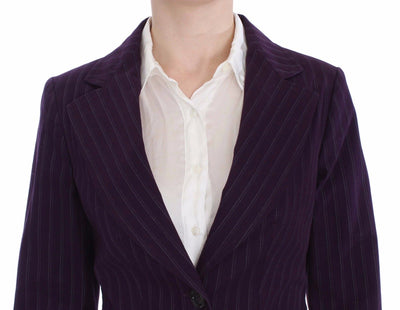 BENCIVENGA Costume blazer et pantalon extensible à rayures violettes