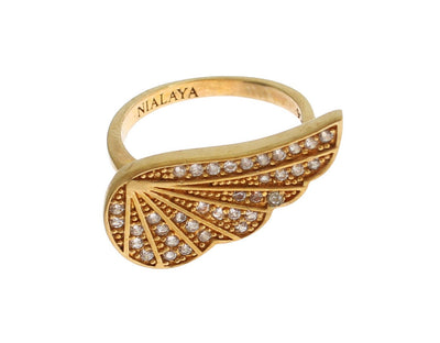 Nialaya Dames Clear CZ Goud 925 Zilver Authentieke Ring