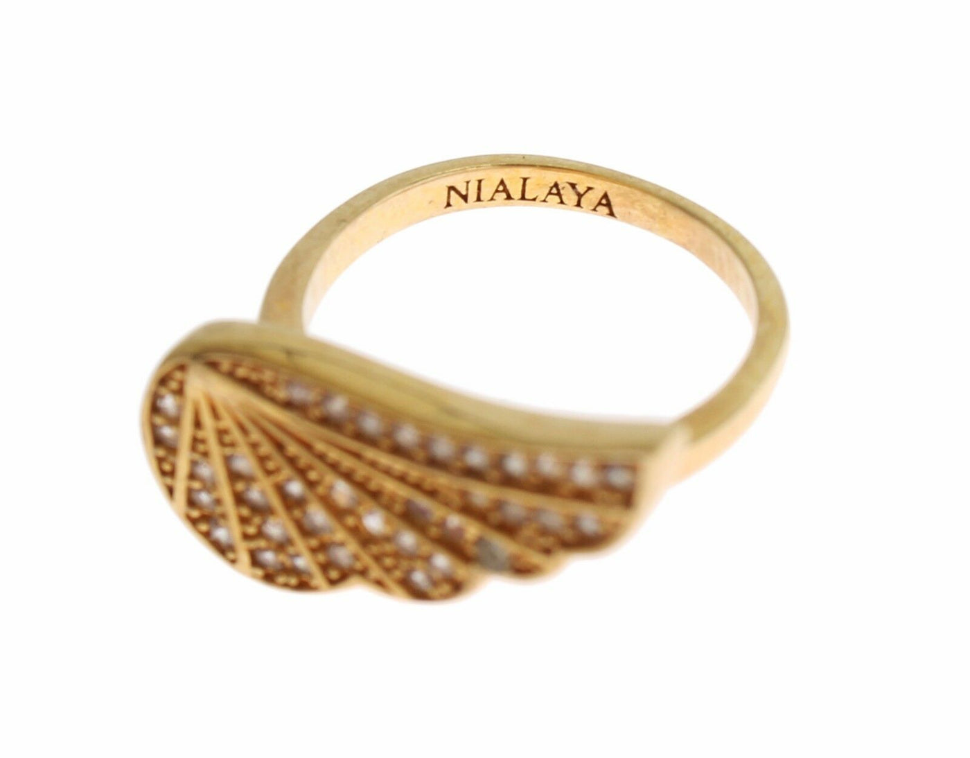 Nialaya Dames Clear CZ Goud 925 Zilver Authentieke Ring