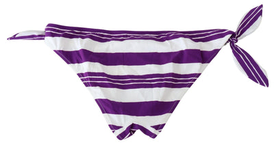 Dolce &amp; Gabbana Paars Wit Gestreepte Strandkleding Bikinibroekje