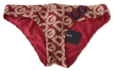 Dolce &amp; Gabbana Multicolor DG Logo Print Bottom Beachwear Bikini Badpak