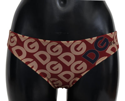 Dolce &amp; Gabbana Multicolor DG Logo Print Bottom Beachwear Bikini Badpak