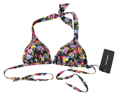 Maillot de bain noir à imprimé floral Dolce &amp; Gabbana