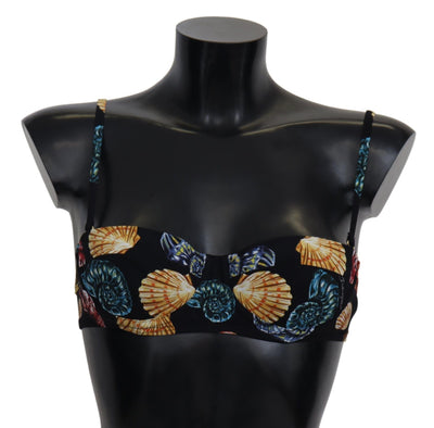 Hauts de bikini Dolce &amp; Gabbana à imprimé coquillages noirs pour femme