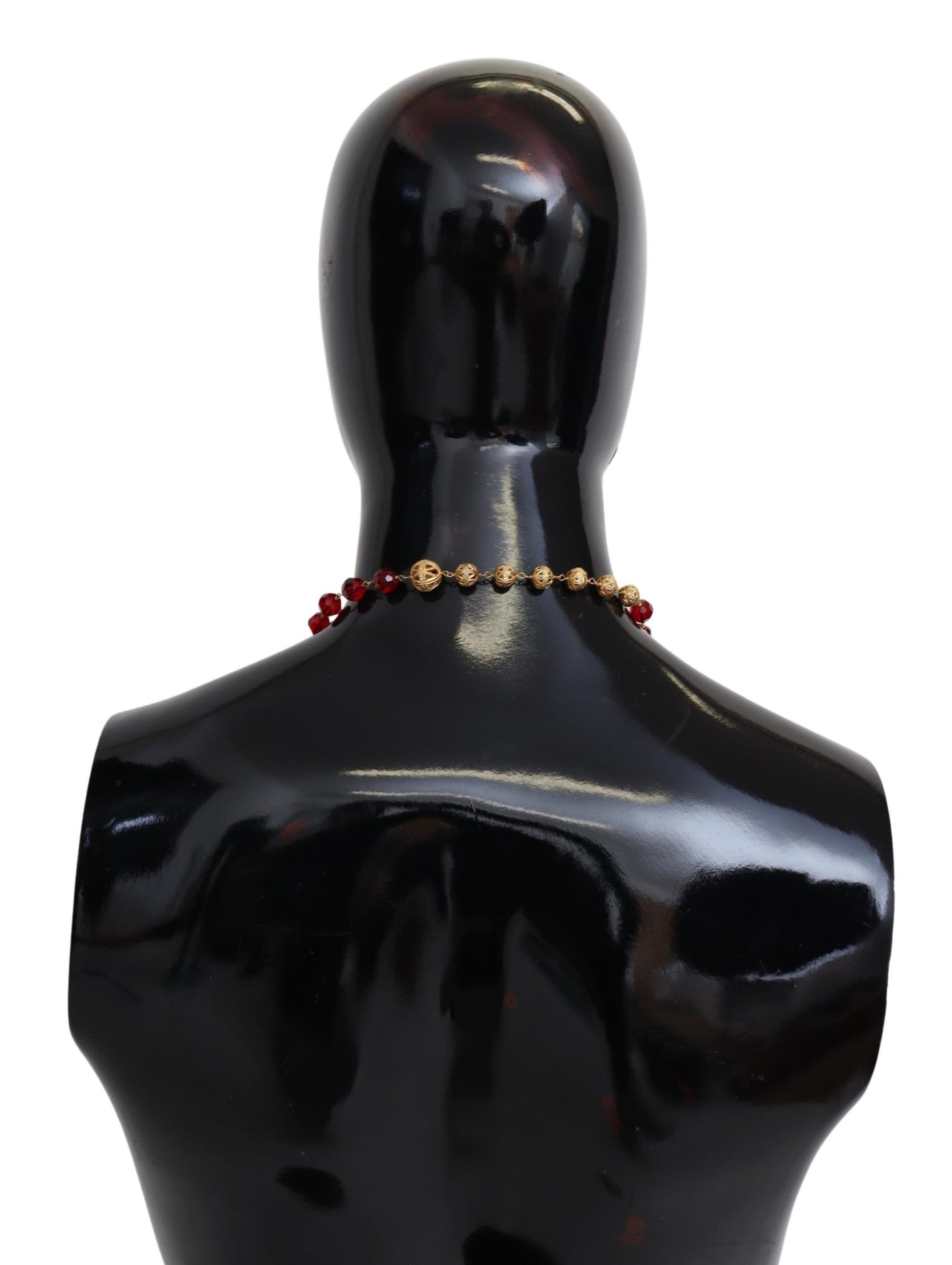 Dolce &amp; Gabbana Opera ketting met hanger van messing en rode kristallen in goudkleur
