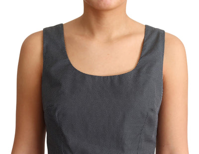 Robe trapèze en coton noir à pois Dolce &amp; Gabbana