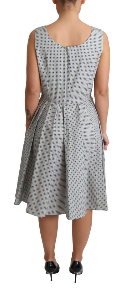 Robe trapèze en coton gris à pois Dolce &amp; Gabbana