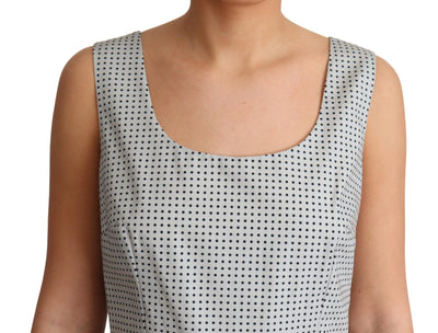 Robe trapèze en coton gris à pois Dolce &amp; Gabbana