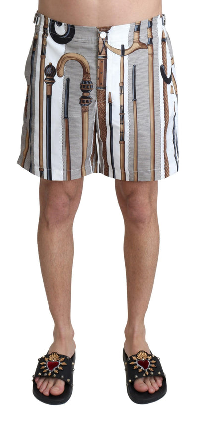Short de bain blanc Dolce &amp; Gabbana Walking Stick Beachwear
