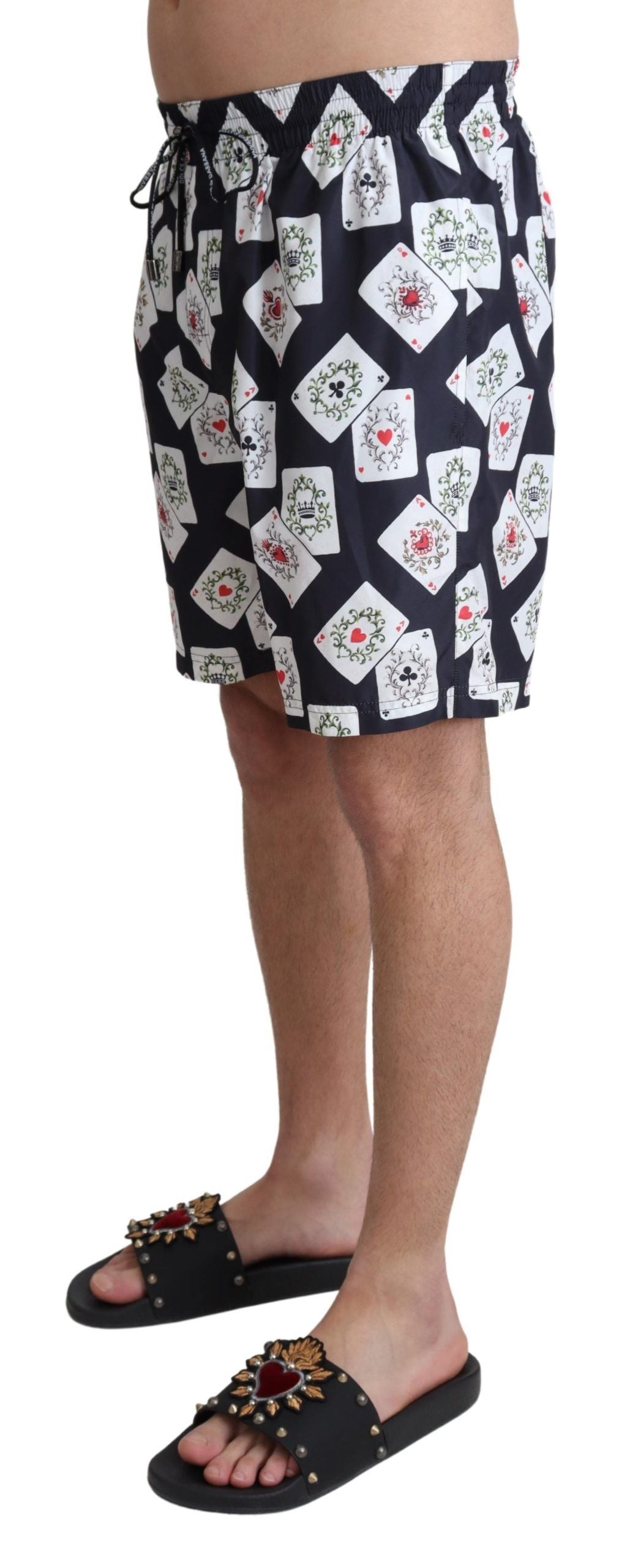 Short de bain Dolce &amp; Gabbana à imprimé cartes noires