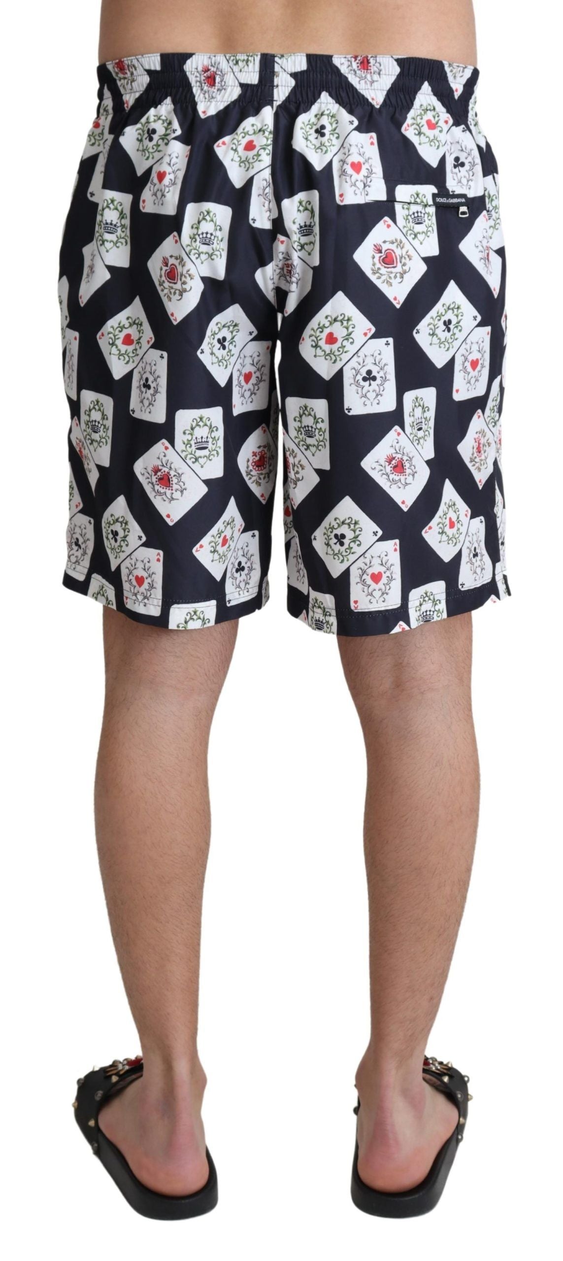 Short de bain Dolce &amp; Gabbana à imprimé cartes noires