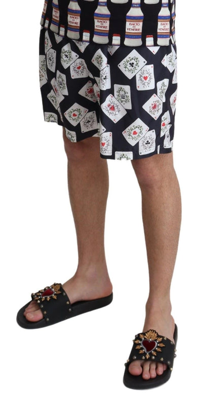 Short de bain Dolce &amp; Gabbana à imprimé cartes noires