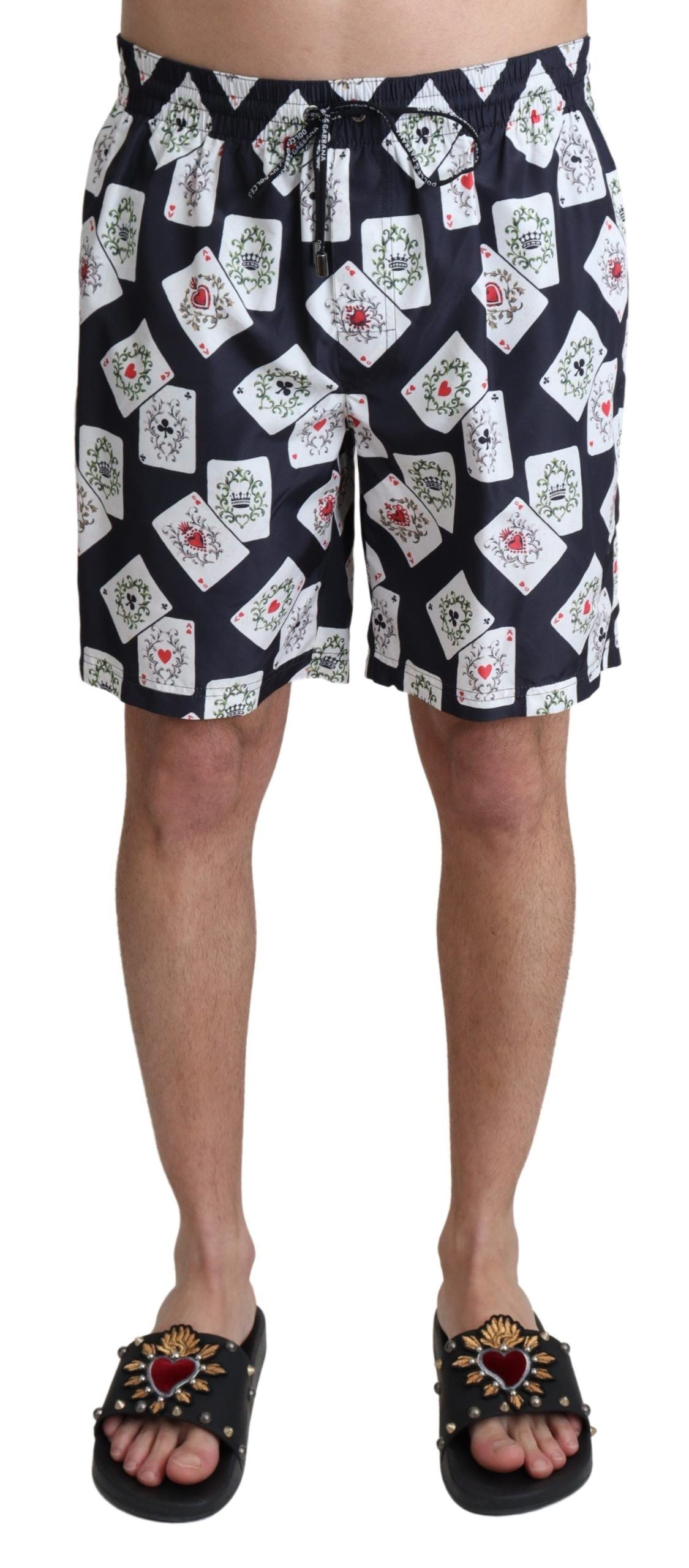 Short de bain Dolce &amp; Gabbana à imprimé cartes noires