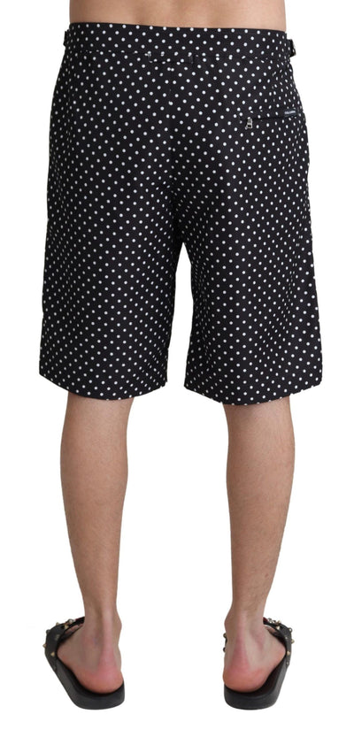 Dolce &amp; Gabbana Zwarte Polka Dots Strandkleding Shorts Badmode