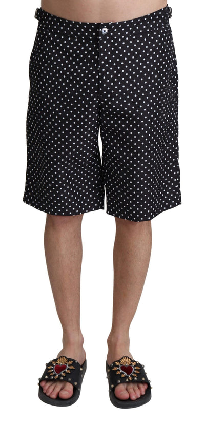 Dolce &amp; Gabbana Zwarte Polka Dots Strandkleding Shorts Badmode