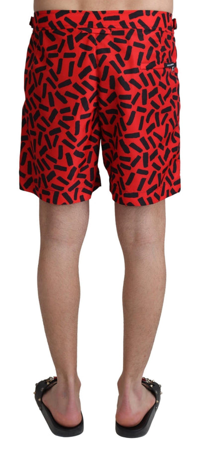 Dolce &amp; Gabbana Rode Gestreepte Strandkleding Shorts Badmode